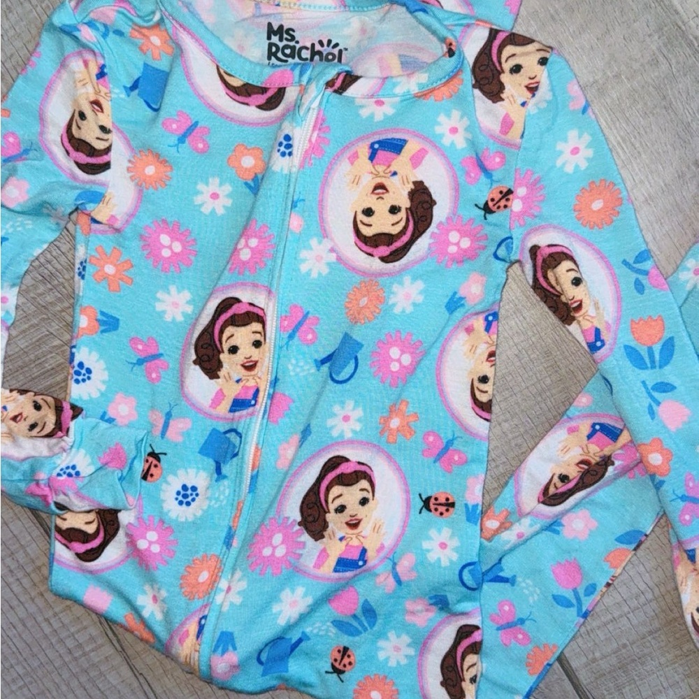 Rachel Aqua Character Print Kids Footie